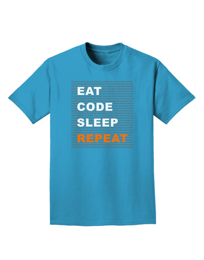 Eat Sleep Code Repeat Adult Dark T-Shirt by TooLoud-Mens T-Shirt-TooLoud-Turquoise-Small-Davson Sales