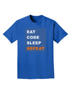 Eat Sleep Code Repeat Adult Dark T-Shirt by TooLoud-Mens T-Shirt-TooLoud-Royal-Blue-Small-Davson Sales