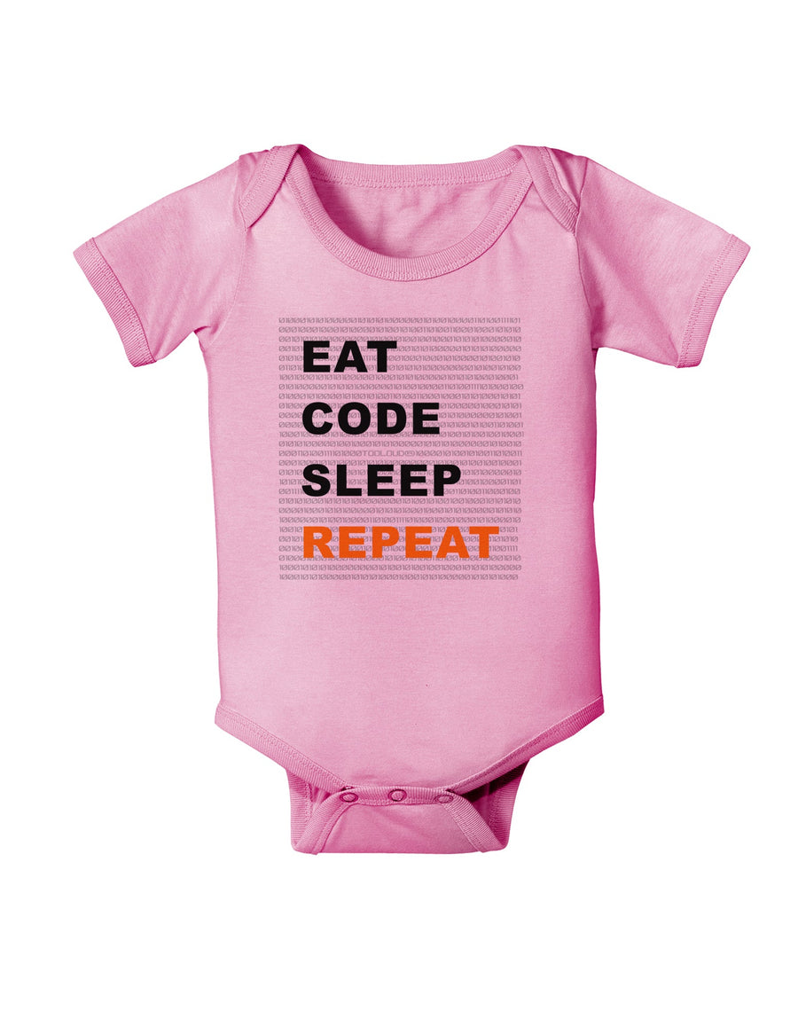 Eat Sleep Code Repeat Baby Romper Bodysuit by TooLoud-TooLoud-White-06-Months-Davson Sales