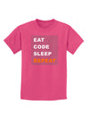 Eat Sleep Code Repeat Childrens Dark T-Shirt by TooLoud-Childrens T-Shirt-TooLoud-Sangria-X-Small-Davson Sales