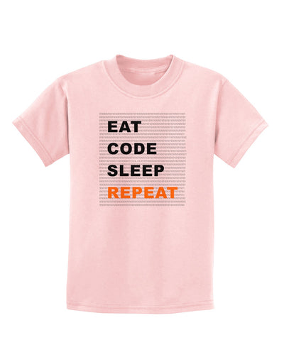 Eat Sleep Code Repeat Childrens T-Shirt by TooLoud-TooLoud-PalePink-X-Small-Davson Sales