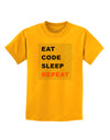 Eat Sleep Code Repeat Childrens T-Shirt by TooLoud-TooLoud-Gold-X-Small-Davson Sales