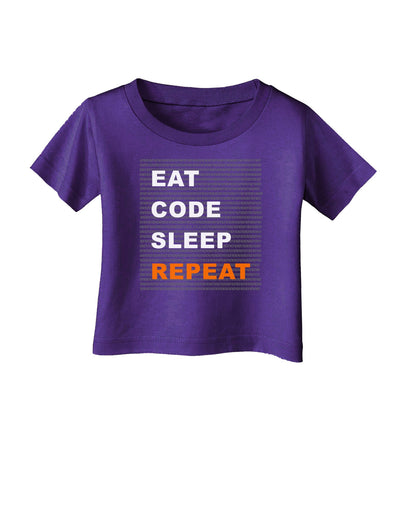 Eat Sleep Code Repeat Infant T-Shirt Dark by TooLoud-TooLoud-Purple-06-Months-Davson Sales