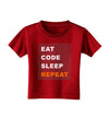 Eat Sleep Code Repeat Toddler T-Shirt Dark by TooLoud-Toddler T-Shirt-TooLoud-Red-2T-Davson Sales