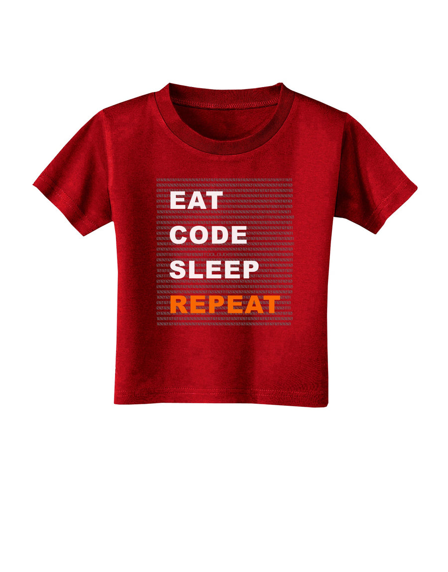 Eat Sleep Code Repeat Toddler T-Shirt Dark by TooLoud-Toddler T-Shirt-TooLoud-Black-2T-Davson Sales