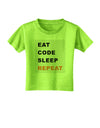 Eat Sleep Code Repeat Toddler T-Shirt by TooLoud-Toddler T-Shirt-TooLoud-Lime-Green-2T-Davson Sales