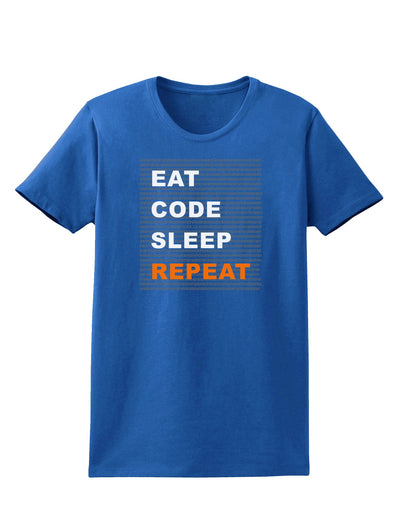 Eat Sleep Code Repeat Womens Dark T-Shirt by TooLoud-TooLoud-Royal-Blue-X-Small-Davson Sales