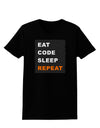 Eat Sleep Code Repeat Womens Dark T-Shirt by TooLoud-TooLoud-Black-X-Small-Davson Sales