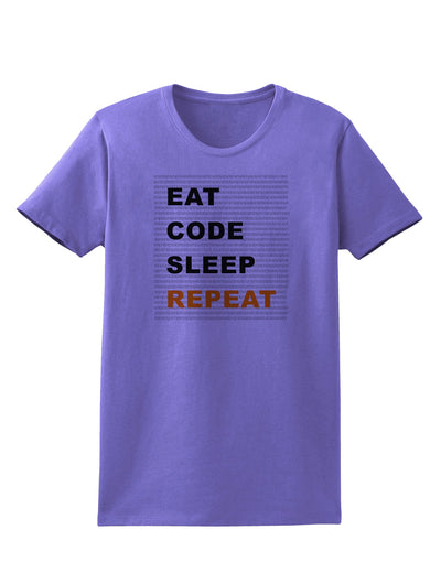 Eat Sleep Code Repeat Womens T-Shirt by TooLoud-TooLoud-Violet-X-Small-Davson Sales