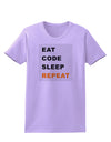 Eat Sleep Code Repeat Womens T-Shirt by TooLoud-TooLoud-Lavender-X-Small-Davson Sales