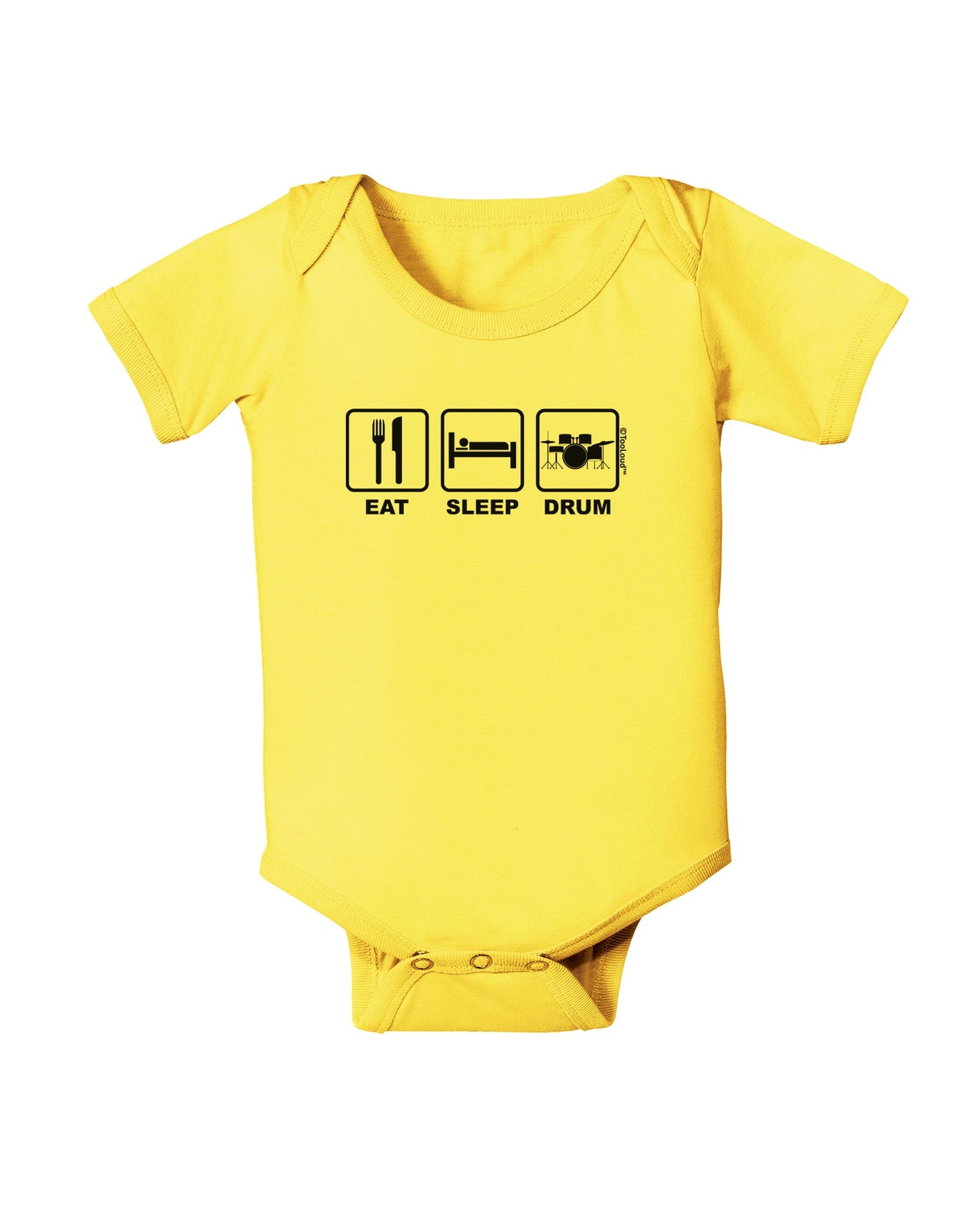 Eat Sleep Drum Design Baby Romper Bodysuit by TooLoud-Baby Romper-TooLoud-Yellow-06-Months-Davson Sales