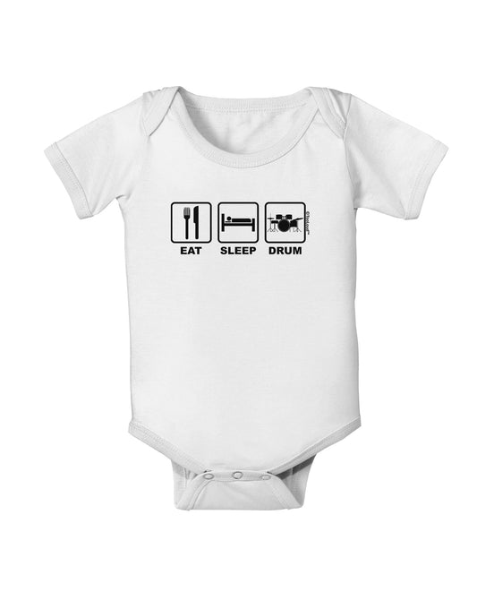 Eat Sleep Drum Design Baby Romper Bodysuit by TooLoud-Baby Romper-TooLoud-White-06-Months-Davson Sales