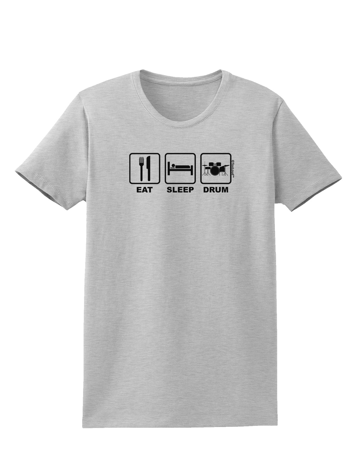 Eat Sleep Drum Design Womens T-Shirt by TooLoud-Womens T-Shirt-TooLoud-AshGray-X-Small-Davson Sales
