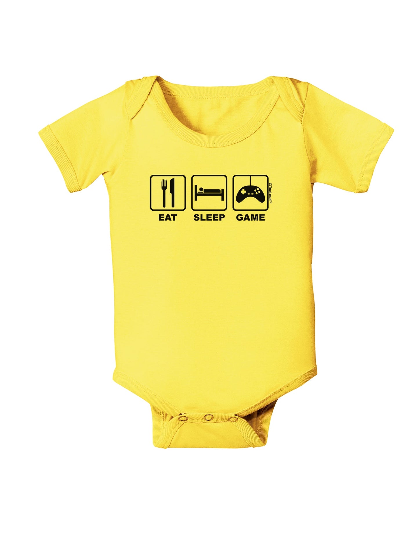 Eat Sleep Game Design Baby Romper Bodysuit by TooLoud-Baby Romper-TooLoud-Yellow-06-Months-Davson Sales