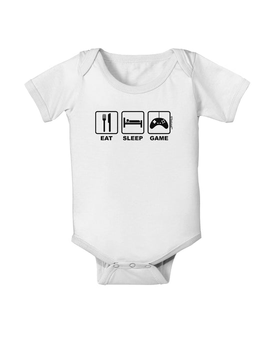 Eat Sleep Game Design Baby Romper Bodysuit by TooLoud-Baby Romper-TooLoud-White-06-Months-Davson Sales