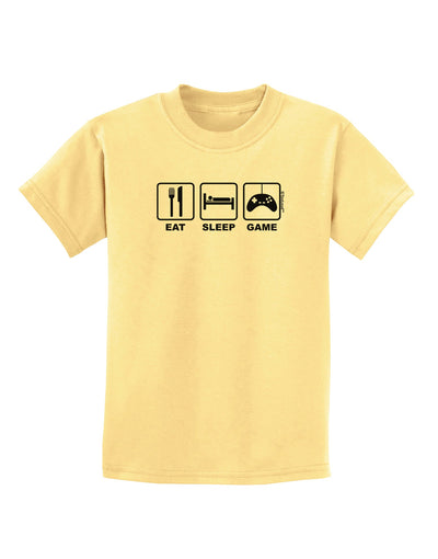 Eat Sleep Game Design Childrens T-Shirt by TooLoud-Childrens T-Shirt-TooLoud-Daffodil-Yellow-X-Small-Davson Sales