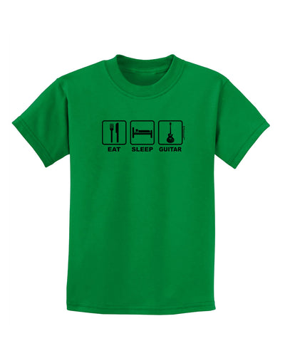 Eat Sleep Guitar Design Childrens T-Shirt by TooLoud-Childrens T-Shirt-TooLoud-Kelly-Green-X-Small-Davson Sales