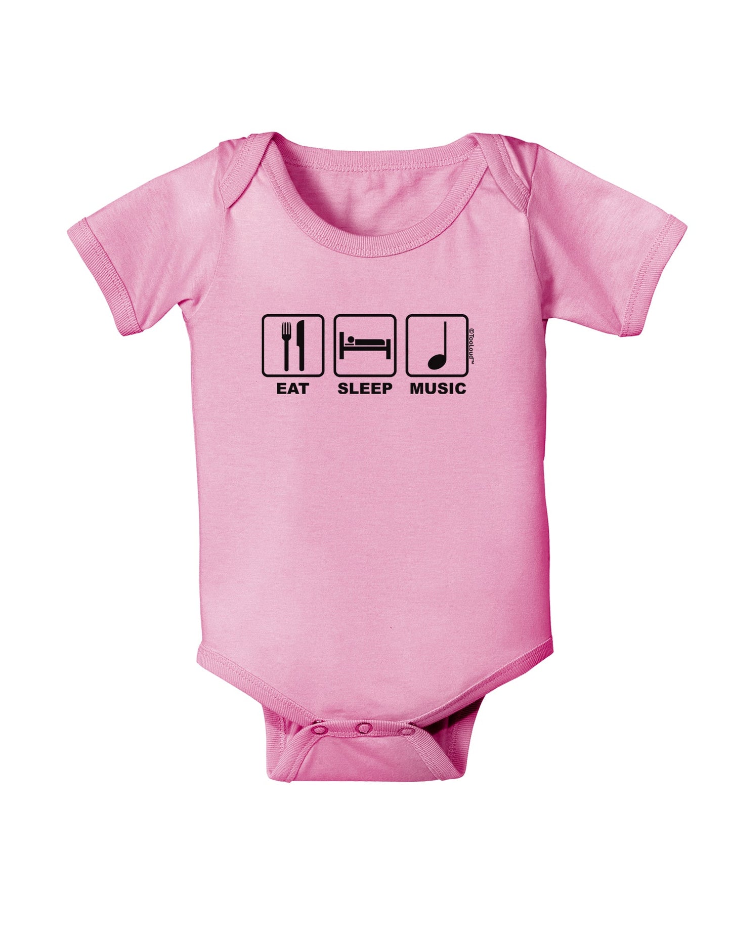 Eat Sleep Music Design Baby Romper Bodysuit by TooLoud-Baby Romper-TooLoud-Light-Pink-06-Months-Davson Sales