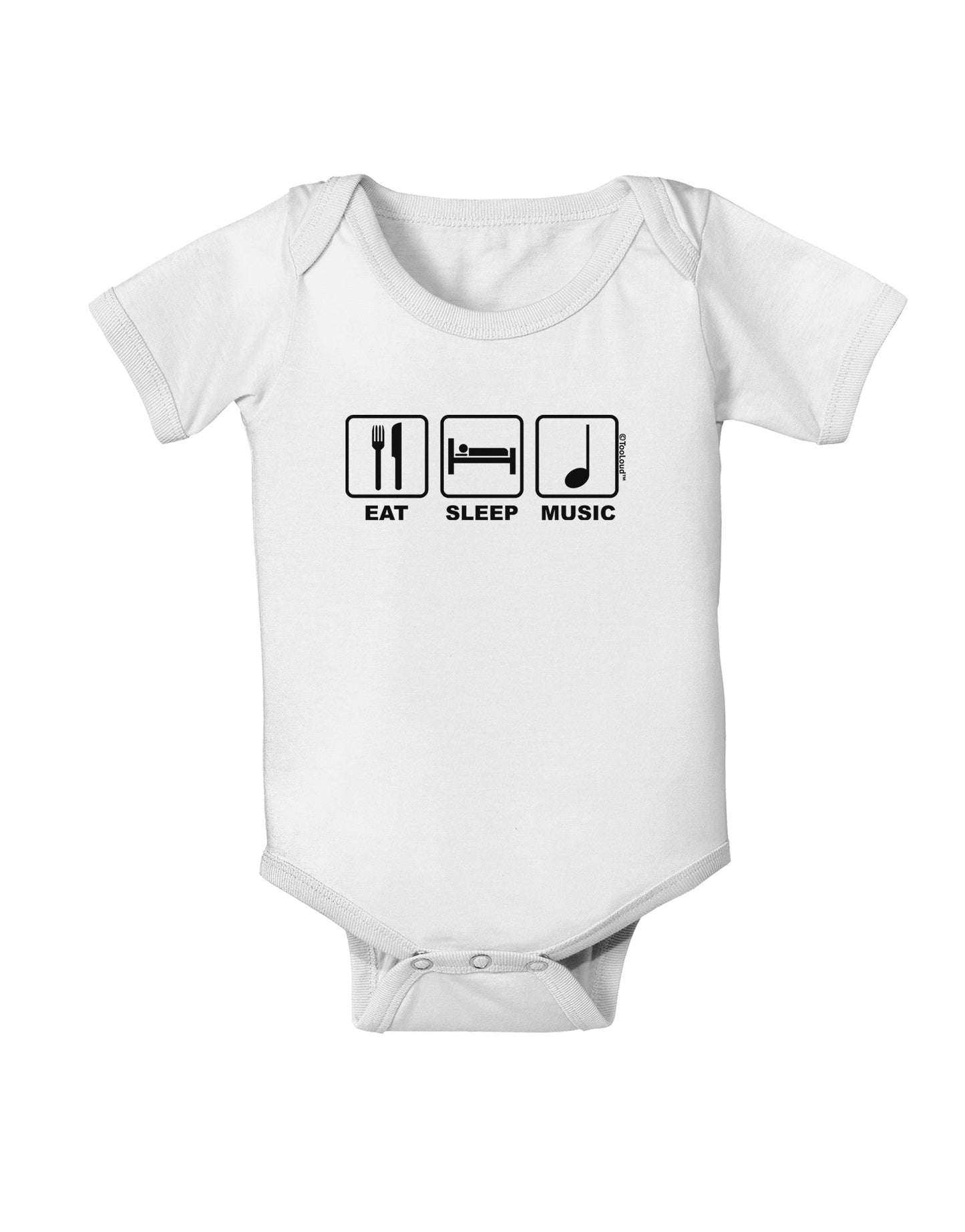 Eat Sleep Music Design Baby Romper Bodysuit by TooLoud-Baby Romper-TooLoud-White-06-Months-Davson Sales