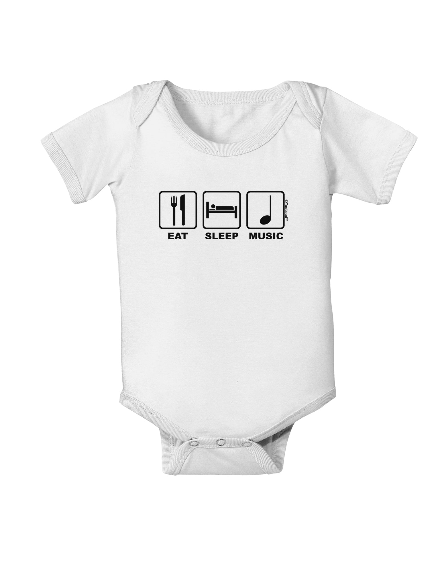 Eat Sleep Music Design Baby Romper Bodysuit by TooLoud-Baby Romper-TooLoud-White-06-Months-Davson Sales