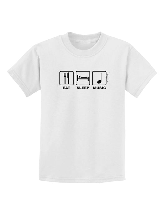 Eat Sleep Music Design Childrens T-Shirt by TooLoud-Childrens T-Shirt-TooLoud-White-X-Small-Davson Sales