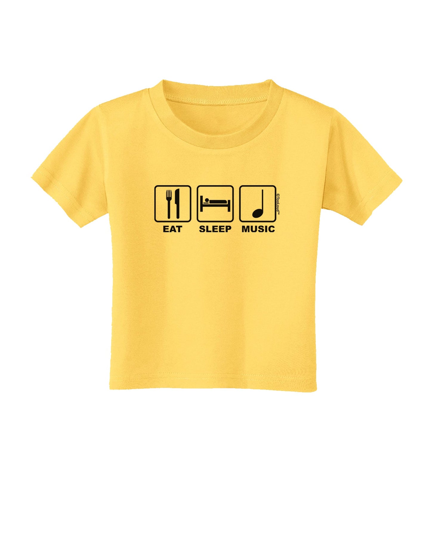 Eat Sleep Music Design Toddler T-Shirt by TooLoud-Toddler T-Shirt-TooLoud-Yellow-2T-Davson Sales