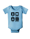 Eat Sleep Poop Repeat Baby Romper Bodysuit-Baby Romper-TooLoud-LightBlue-06-Months-Davson Sales