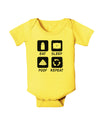 Eat Sleep Poop Repeat Baby Romper Bodysuit-Baby Romper-TooLoud-Yellow-06-Months-Davson Sales