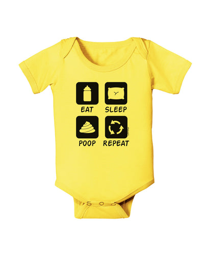 Eat Sleep Poop Repeat Baby Romper Bodysuit-Baby Romper-TooLoud-Yellow-06-Months-Davson Sales