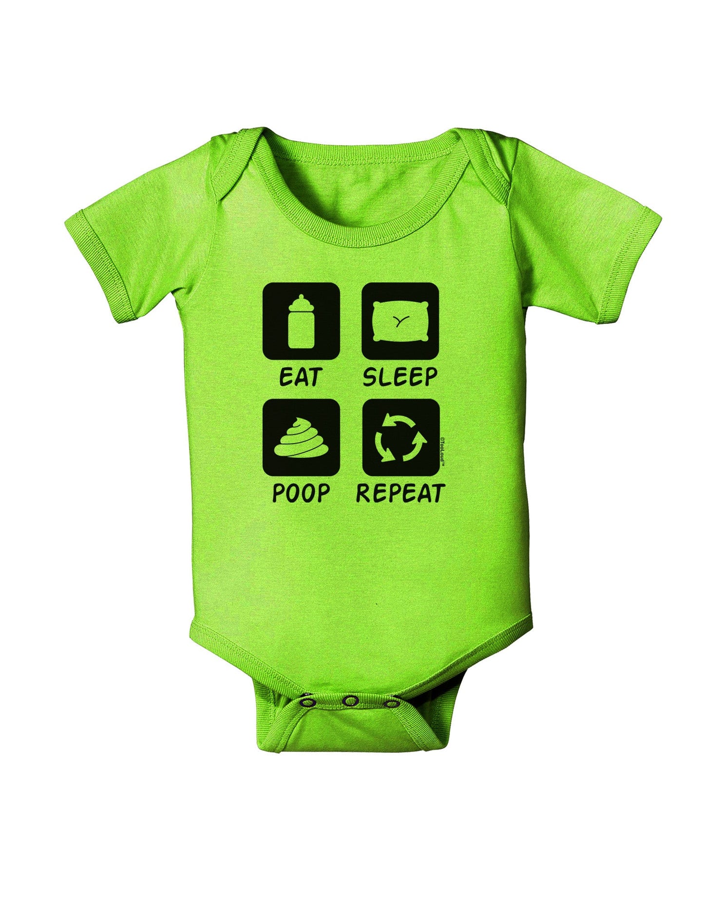 Eat Sleep Poop Repeat Baby Romper Bodysuit-Baby Romper-TooLoud-Lime-06-Months-Davson Sales