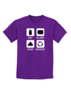 Eat Sleep Poop Repeat Childrens Dark T-Shirt-Childrens T-Shirt-TooLoud-Purple-X-Small-Davson Sales