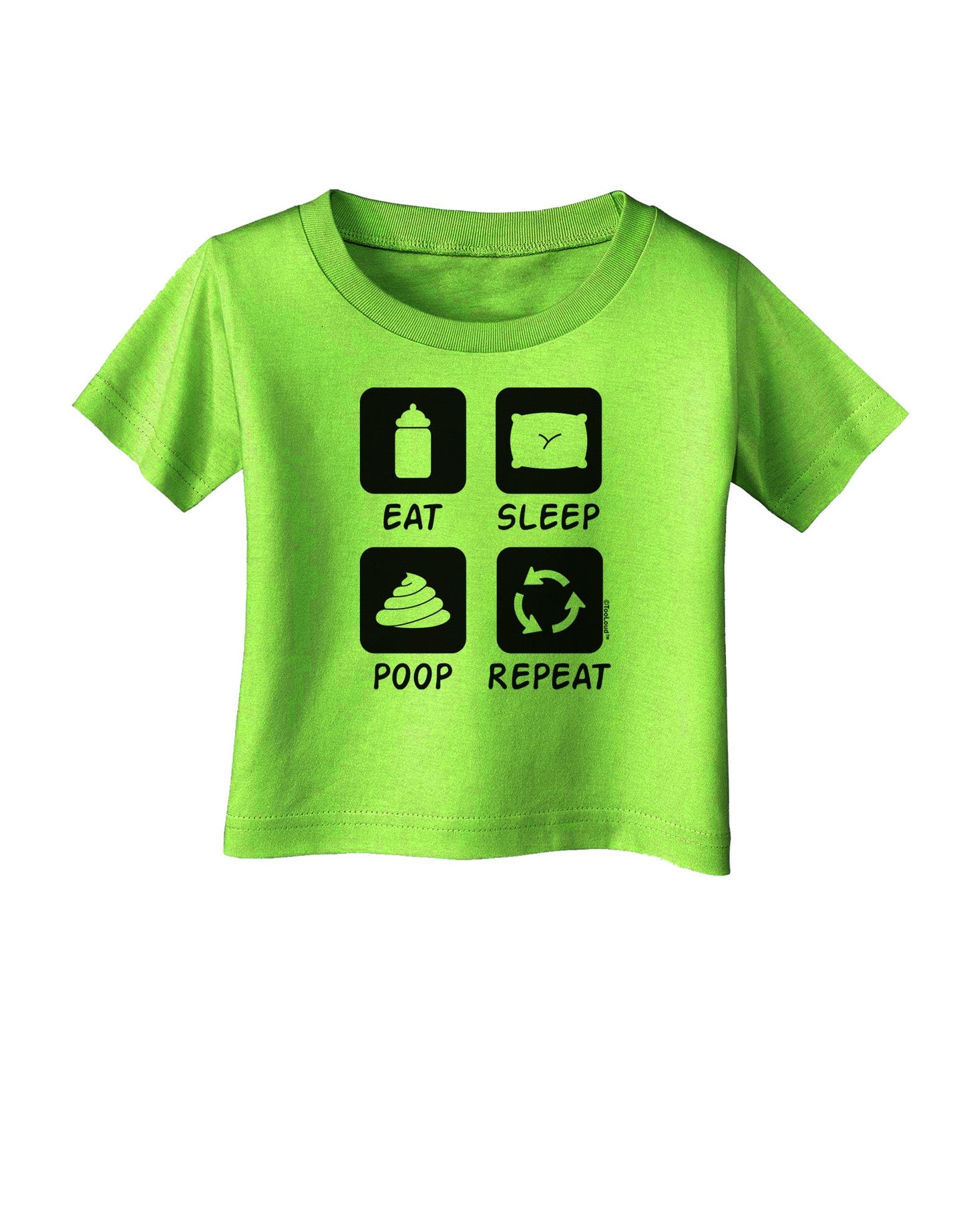 Eat Sleep Poop Repeat Infant T-Shirt-Infant T-Shirt-TooLoud-Lime-Green-06-Months-Davson Sales