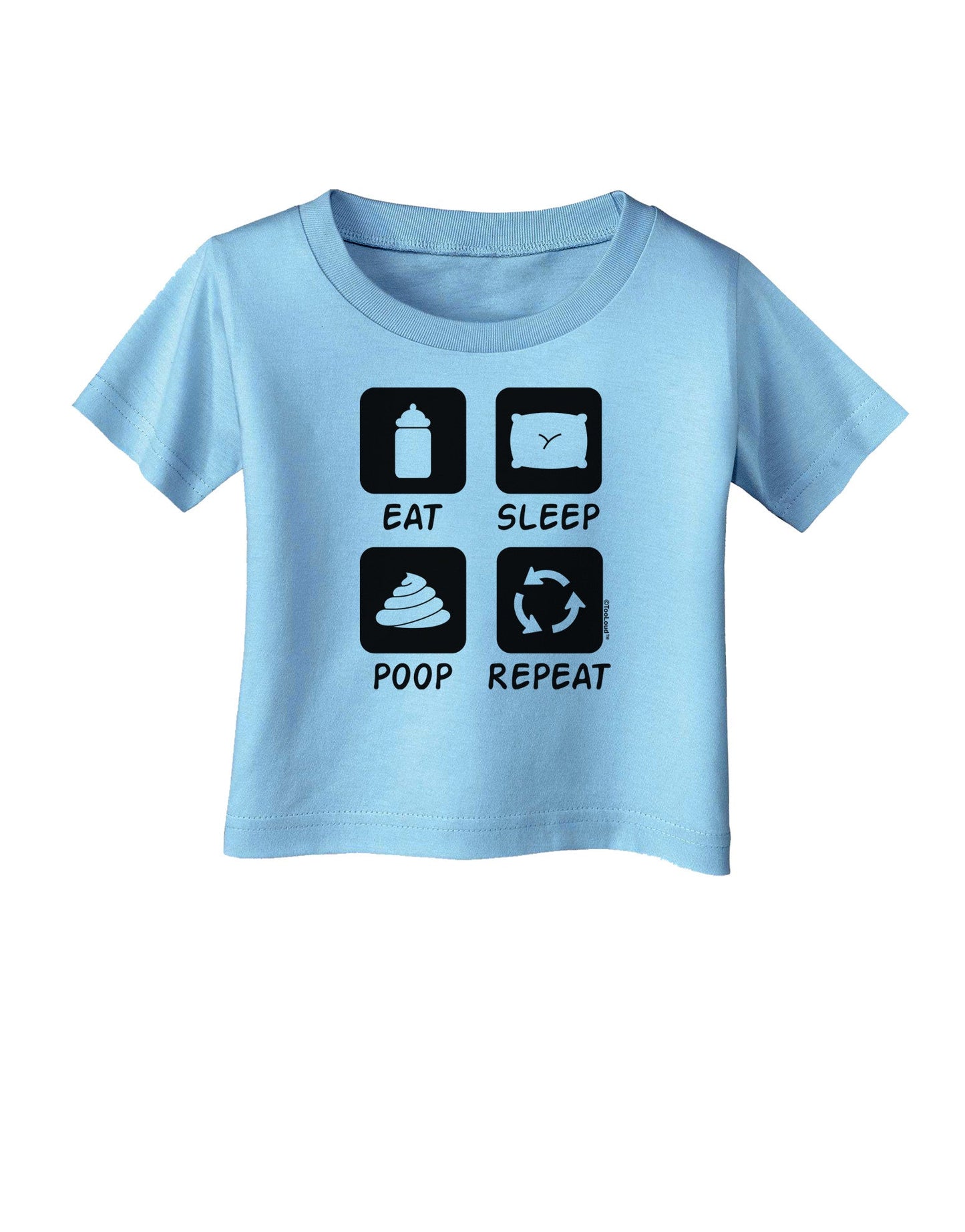 Eat Sleep Poop Repeat Infant T-Shirt-Infant T-Shirt-TooLoud-Aquatic-Blue-06-Months-Davson Sales