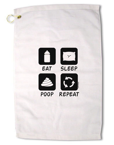 Eat Sleep Poop Repeat Premium Cotton Golf Towel - 16 x 25 inch-Golf Towel-TooLoud-16x25"-Davson Sales