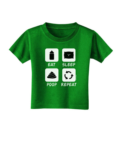 Eat Sleep Poop Repeat Toddler T-Shirt Dark-Toddler T-Shirt-TooLoud-Clover-Green-2T-Davson Sales