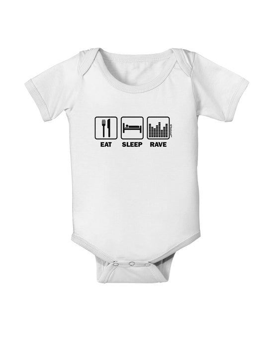 Eat Sleep Rave Baby Romper Bodysuit by TooLoud-Baby Romper-TooLoud-White-06-Months-Davson Sales
