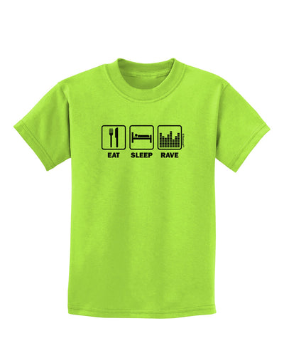 Eat Sleep Rave Childrens T-Shirt by TooLoud-Childrens T-Shirt-TooLoud-Lime-Green-X-Small-Davson Sales