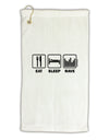 Eat Sleep Rave Micro Terry Gromet Golf Towel 16 x 25 inch by TooLoud-Golf Towel-TooLoud-White-Davson Sales