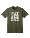 Eat Sleep Rave Repeat Adult Dark T-Shirt by TooLoud-Mens T-Shirt-TooLoud-Military-Green-Small-Davson Sales