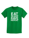 Eat Sleep Rave Repeat Childrens Dark T-Shirt by TooLoud-Childrens T-Shirt-TooLoud-Kelly-Green-X-Small-Davson Sales