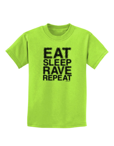 Eat Sleep Rave Repeat Childrens T-Shirt by TooLoud-Childrens T-Shirt-TooLoud-Lime-Green-X-Small-Davson Sales
