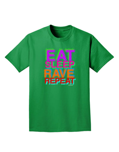 Eat Sleep Rave Repeat Color Adult Dark T-Shirt by TooLoud-Mens T-Shirt-TooLoud-Kelly-Green-Small-Davson Sales