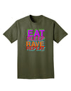 Eat Sleep Rave Repeat Color Adult Dark T-Shirt by TooLoud-Mens T-Shirt-TooLoud-Military-Green-Small-Davson Sales