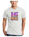 Eat Sleep Rave Repeat Color Adult V-Neck T-shirt by TooLoud-Mens V-Neck T-Shirt-TooLoud-White-Small-Davson Sales