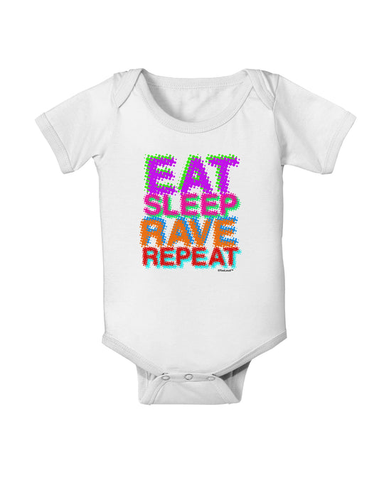 Eat Sleep Rave Repeat Color Baby Romper Bodysuit by TooLoud-Baby Romper-TooLoud-White-06-Months-Davson Sales