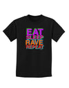 Eat Sleep Rave Repeat Color Childrens Dark T-Shirt by TooLoud-Childrens T-Shirt-TooLoud-Black-X-Small-Davson Sales