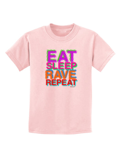 Eat Sleep Rave Repeat Color Childrens T-Shirt by TooLoud-Childrens T-Shirt-TooLoud-PalePink-X-Small-Davson Sales