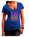 Eat Sleep Rave Repeat Color Juniors V-Neck Dark T-Shirt by TooLoud-Womens V-Neck T-Shirts-TooLoud-Royal-Blue-Juniors Fitted Small-Davson Sales