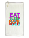 Eat Sleep Rave Repeat Color Micro Terry Gromet Golf Towel 16 x 25 inch by TooLoud-Golf Towel-TooLoud-White-Davson Sales