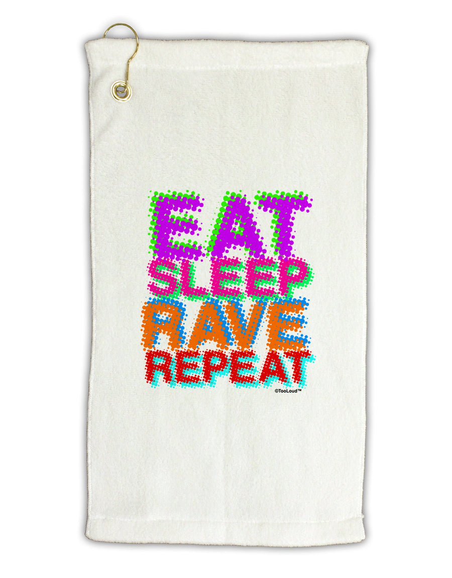 Eat Sleep Rave Repeat Color Micro Terry Gromet Golf Towel 16 x 25 inch by TooLoud-Golf Towel-TooLoud-White-Davson Sales